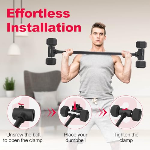 Aspireartisans Dumbbell to Barbell Converter – Adjustable Weights & 200LB Capacity for Home Gym Strength Training