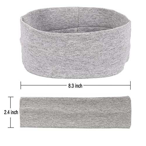 MapofBeauty 3 Pack Yoga Headbands Stretchy Cotton Head Band Hairwarp Sports Running Exercise Gym