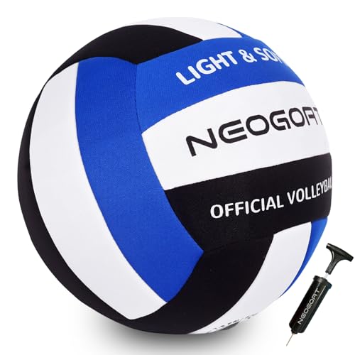 NEOGOAT Soft Volleyball for Indoor Practice-Super Soft & Silent Fabric Indoor Volleyball Lightweight for Kids Youth Beginn...