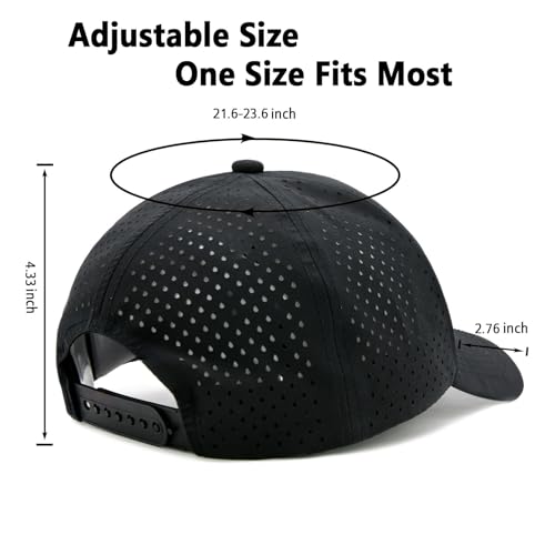 LIRUHOXA Quick Dry Trucker Hat for Men & Women, Laser Cut Mesh Baseball Cap for Outdoor Sports, Running, Workouts