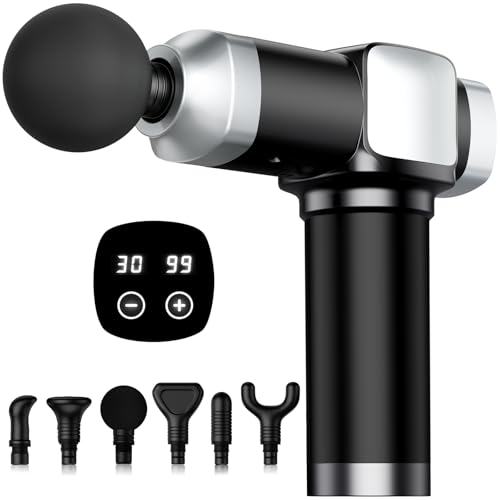 CAMEFER Deep Tissue Massage Gun, Portable Percussion Electric Muscle Massager for Pain Relief, Handheld Massagers with 30 ...