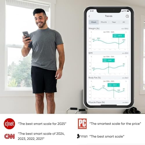 Wyze Smart Scale X - Digital Bathroom Scale for Body Weight, BMI, Body Fat, Muscle Mass, Heart Rate Monitor | Sync with He...