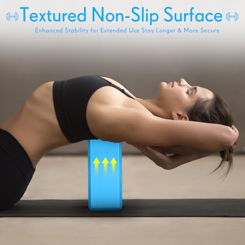 RoundFunny 4 Pack Yoga Blocks Non Slip Pilates Brick Foam Blocks Pilates Dance Gymnastics Workout Fitness Props Tool for S...