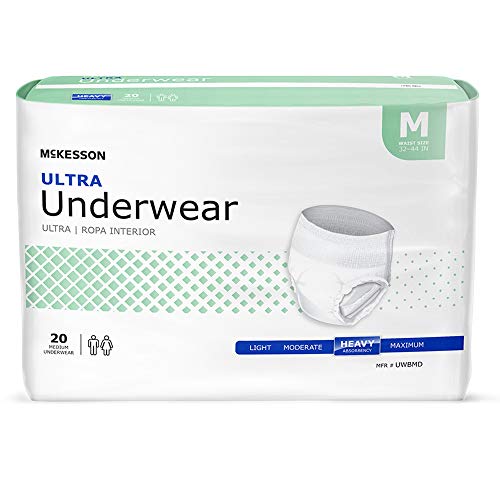 McKesson Ultra Adult Incontinence Underwear, [80 Count], Heavy Absorbency, Medium, 32-44 in. Unisex Bladder Leak Protectio...