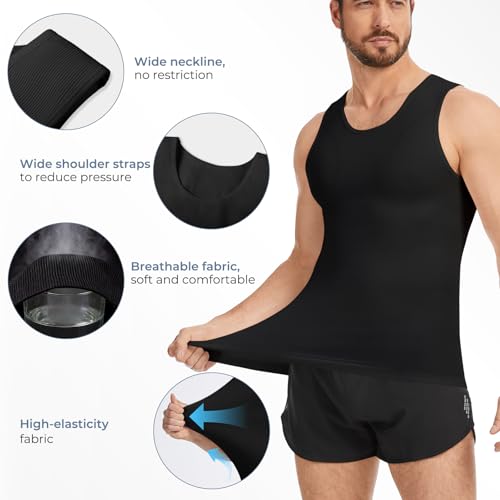 Sleeveless Compression Shirt Men Slimming Body Shaper Vest Mens Compression Tank Top Undershirt Shapewear Tummy Control
