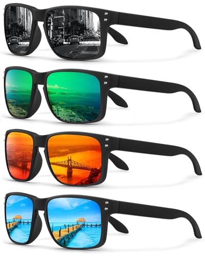 KUGUAOK Polarized Square Sunglasses For Men and Women Matte Finish Sun Glasses UV Protection Glasses