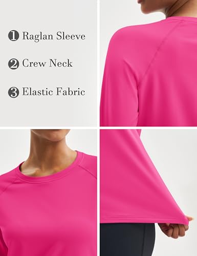 MAGCOMSEN Women's Thermal Shirts Fleece Pullover Long Sleeve Undershirt Tops Warm Workout Winter Base Layer