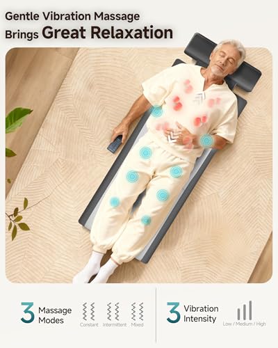 Snailax Full Body Massage Mat with Heat, Vibrating & Heating Massage Pad for Sofa, Recliner, Bed, Deep Kneading Shiatsu Ba...