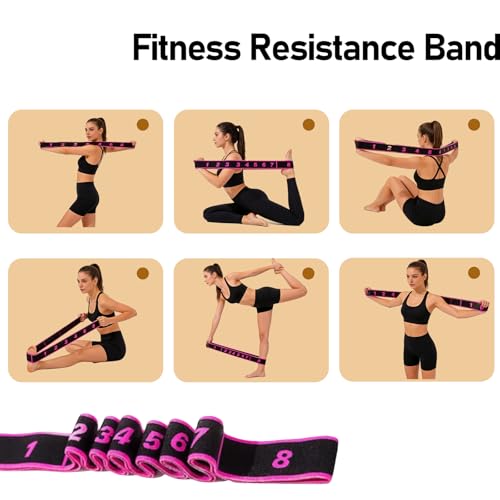 Fitness Resistance Band for Stretching and Yoga, 8-Section Elastic Training Bands for Full Body Stretching Shaping