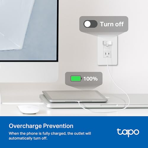 TP-Link Tapo Smart Plug Mini, Matter Compatible, Compatible with Alexa, Google Home & Samsung SmartThings, Energy Monitori...