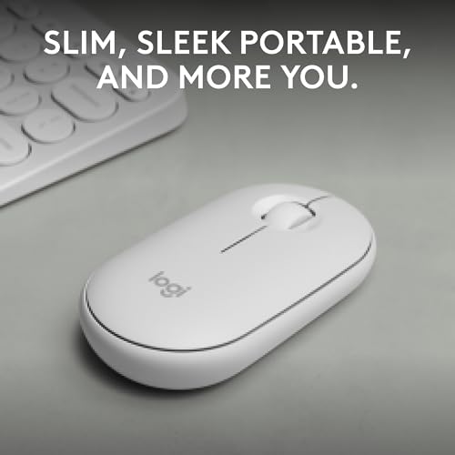 Logitech Pebble Mouse 2 M350s Slim Bluetooth Wireless Mouse, Portable, Lightweight, Customizable Button, Quiet Clicks, Eas...