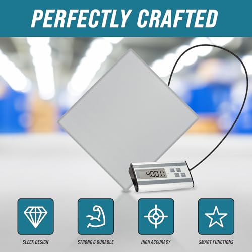 Smart Weigh Digital Postal Shipping Scale, Heavy Duty, 440 lb Capacity, 6 oz Readability, Hold & Tare Function, Stainless ...