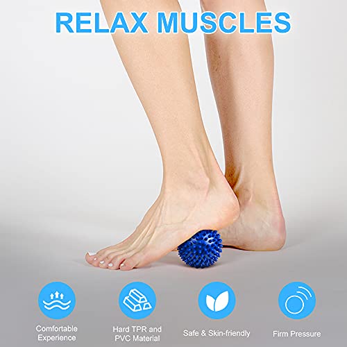 URAQT Spiky Massage Ball Set, 2 Pack Physical Therapy Massage Balls, Hard Lacrosse Ball & Spiky Massage Ball for Myofascia...