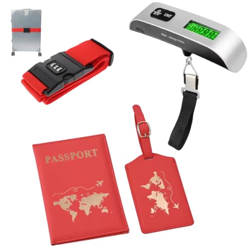 Travel Accessories Set, Luggage Name tag, matching Passport Holder with ID Cover, Digital Luggage Scale 110lb, Suitcase Se...