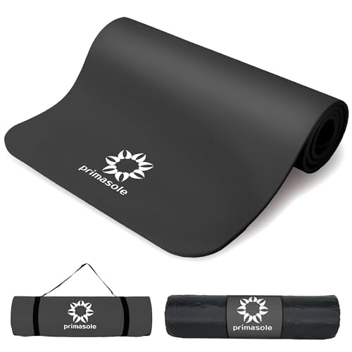 Primasole Thick Yoga Mat, 1/2-Inch Extra Thick NBR Mat with Enhanced Stability - Textured Design, Lightweight Mat with Car...