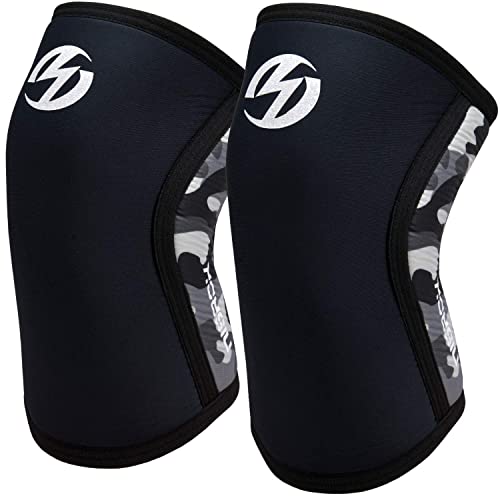 Knee Sleeves (1 Pair), 7mm Neoprene Compression Knee Braces, Great Support for Cross Training, Weightlifting, Powerliftin...