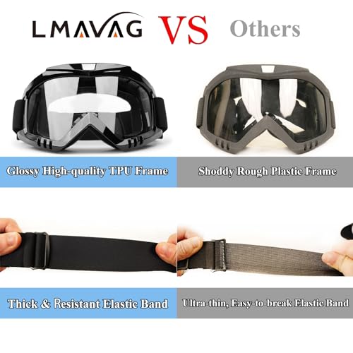 Professional Motorcycle Motocross Goggles 2-Pack Dirt Bike ATV Riding Racing Wide vision Glasses Anti-Fog Scratch Windproo...