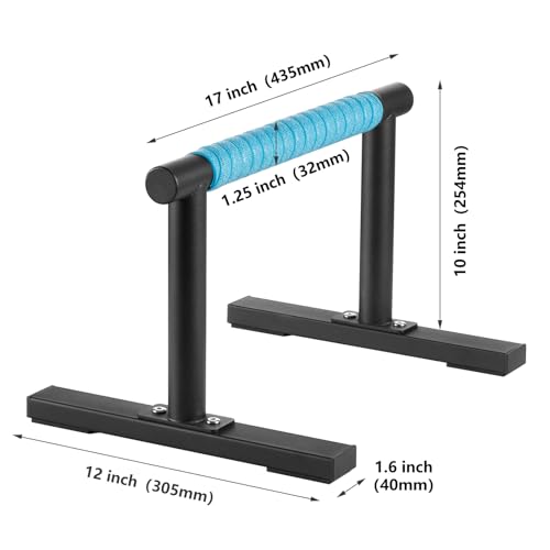 Purife Strength Training Parallettes I-Sit Push Up Bars, Pushup Handles Calisthenics Equipment for Home Workout, Anti-slip...