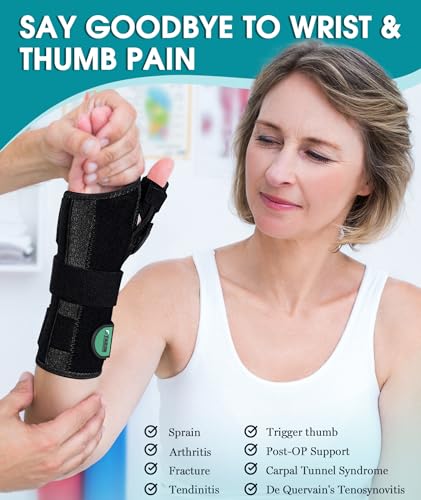 Oyakin Wrist Brace with Thumb Support for Carpal Tunnel, Thumb Brace for De Quervain's Tenosynovitis, Tendonitis, Thumb Sp...