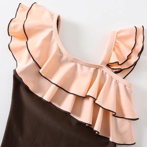 Girls Tankini Swimsuits Size 8-10 with Swim Cap Cute Ruffle Swimwear Kids Swimming Shorts for Beach & Pool