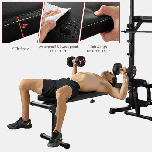 Tappio Power Tower Pull Up Bar for Home Gym, Multi Functional Pull Up Bar Stand Dip Bar Station with Weight Bench, Adjusta...