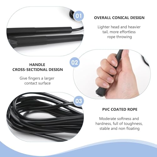 10 ft Speed Jump Rope with Handle, Adjustable Skipping Rope for Men Women, 3 oz Ultra-light Professional Fitness Boxing Cr...