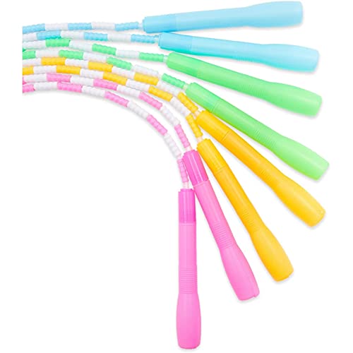 Blue Panda Beaded Jump Ropes Set of 4-9.2 ft Each, Multicolor, Ages 8-12 - PVC Beaded for Jump Rope Fitness & Cardio Workouts