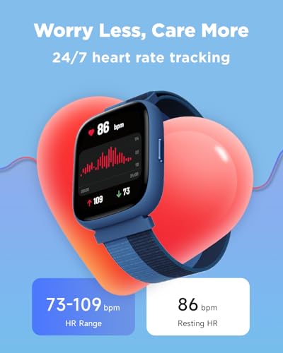 BIGGERFIVE Smart Watch for Kids, 1.8" Fitness Tracker Watch Pedometer, Heart Rate, IP68 Waterproof, Sleep Monitor, Calorie...