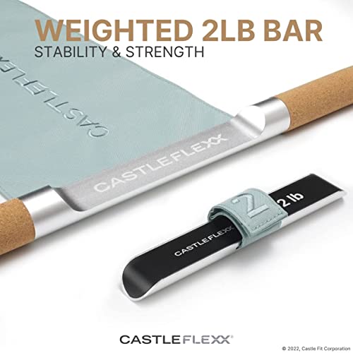 CastleFlexx Mobility and Full Body Strengthening Device | Non-Elastic Stretch Strap with Natural Premium Cork Handles for ...