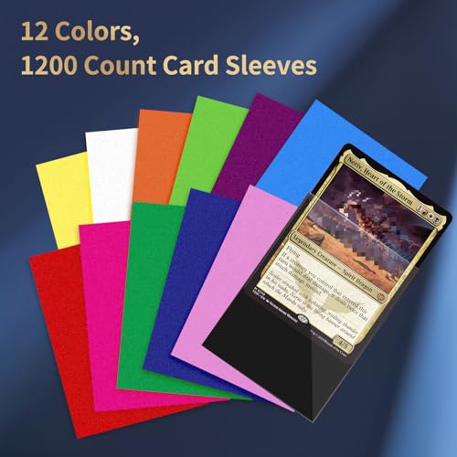 MEQHUO 1200 Count Card Sleeves, 12 Colors 66X91mm Perfect Fit MTG Card Sleeves, TCG Sleeves, Soft Trading Card Sleeves, Ca...