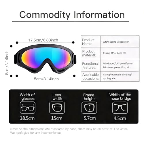 ActHose 2 Pack Professional Skiing Goggles for Men Women, Advanced Ventilation, Anti Fog Scratch Impact Resistant UV