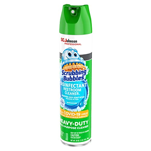 SC Johnson Professional, Scrubbing Bubbles Multi-Purpose Bathroom Cleaner Disinfectant Aerosol, 25 Fl Oz Pack of 12