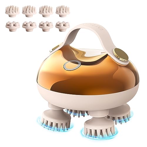 arboleaf Electric Scalp Massager Head Massager Scalp Stress Relax, 5 in 1 Kneading 128 Massage Nodes, Waterproof Hair Mass...
