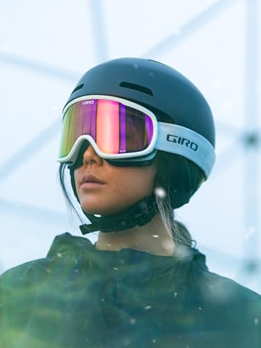 Giro Women's and Youth Moxie Ski and Snowboard Goggles - White/Grey Chute Strap with Grey Cobalt/Yellow Lenses