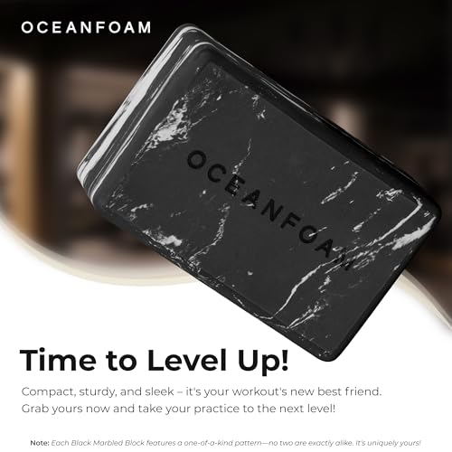 Oceanfoam Workout Block - High-Density Foam Exercise Block, Lightweight, Non-Slip for Stability & Support in Pilates, Yog...