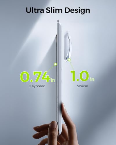 Wireless Keyboard and Mouse Combo - Full Size Slim Thin Wireless Keyboard Mouse with Numeric Keypad 2.4G Stable Connection...