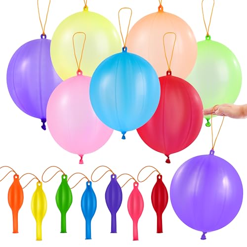 JOYIN 12 Pcs Punch Balloons, Easter Egg Fillers, Heavy Duty Party Favors for Kids, Punching Balloons with Rubber Band Hand...
