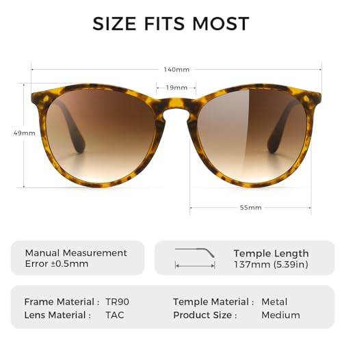 SUNGAIT Premium Vintage Round Sunglasses for Women Men Classic Retro Trendy Style
