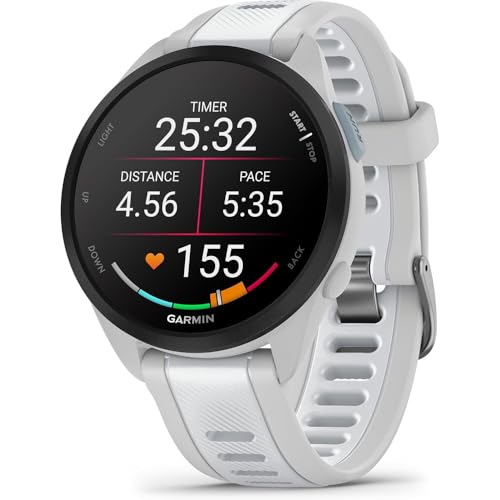 Garmin 010-02863-31 Forerunner 165 Music Smart Sport Watch, Mist Gray + Whitestone | Official USA Partner Model | Bundle w...