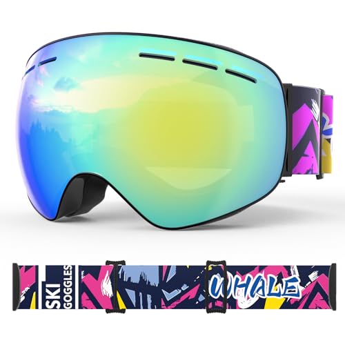 Whale Magnetic Flip-up Ski goggles, eyewear-style goggles For Men, Women And teenagers - 100% UV Protection