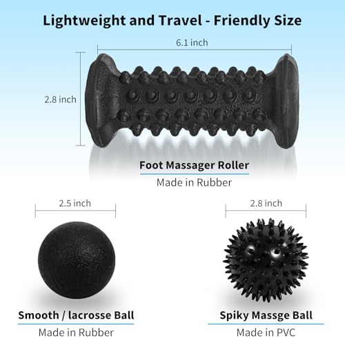 Plantar Fasciitis Relief,Foot Roller Massager,Massage Lacrosse Ball,Spiky Ball Therapy Set for Relieve Plantar Fasciitis,F...