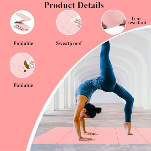 Yoga Mat for Travel, Non-Slip Yoga Mat, Exercise Mat 1/4" Thick Yoga Mat Foldable, Perfect for Pilates, Outdoor & Travel, ...