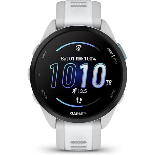 Garmin 010-02863-31 Forerunner 165 Music Smart Sport Watch, Mist Gray + Whitestone | Official USA Partner Model | Bundle w...