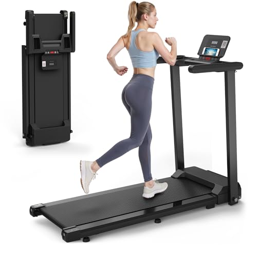 FANOFUN Folding Treadmill with Handles - 2.5HP Ultra-Quiet Electric Treadmill for Home, 300LBS Capacity, 12 Programs, Shoc...