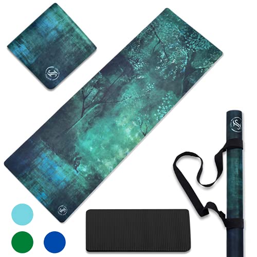 June & Juniper Travel Yoga Mat Foldable Lightweight - Thin Light Non-Slip Travel Yoga Mat Eco
