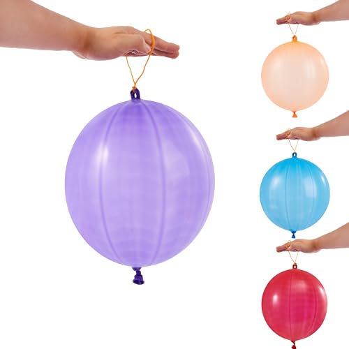 JOYIN 12 Pcs Punch Balloons, Easter Egg Fillers, Heavy Duty Party Favors for Kids, Punching Balloons with Rubber Band Hand...