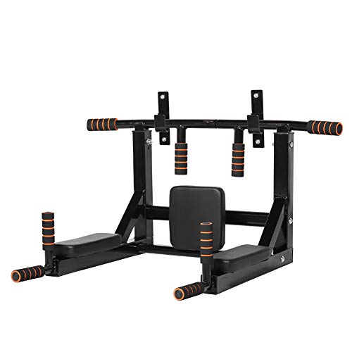 NEWAN Pull Up Bar Wall Mounted Chin Up Bar Multi-Grip Full Body Strength Training Workout Dip Bar,Power Tower Set Support ...