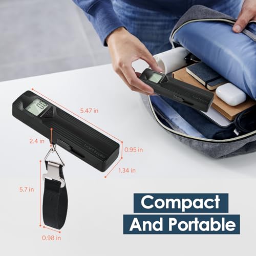 travel inspira Luggage Scale Battery-Free, Travel Essentials, Portable Handheld Digital Suitcase Weight Scale for for Trav...