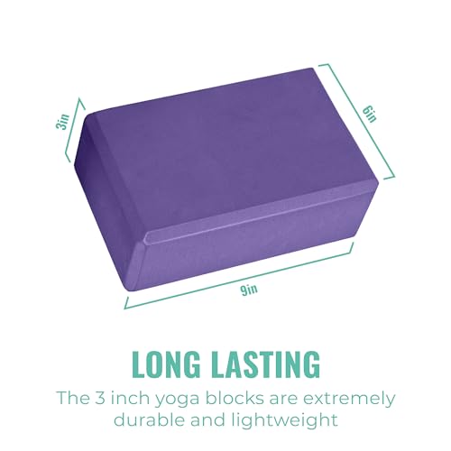 Upward Fit 3" Yoga Block, 10 Pack Bulk EVA Foam Yoga Blocks, Firm and Supportive Yoga Brick, Balance Foam for Stretching, ...