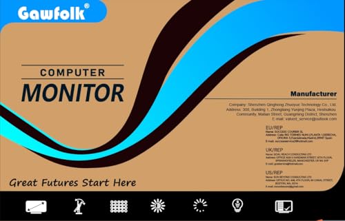 Gawfolk 34 Inch Ultrawide Curved Gaming Monitor, 1500R PC Screen UWQHD 3440x1440, 165hz Curved Computer Screen with FreeSync-Black